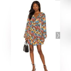 AFRM X REVOLVE MONNA Floral V-Neck Long Sleeve Dress